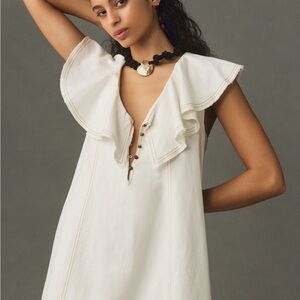 Pilcro White Ruffled Dress